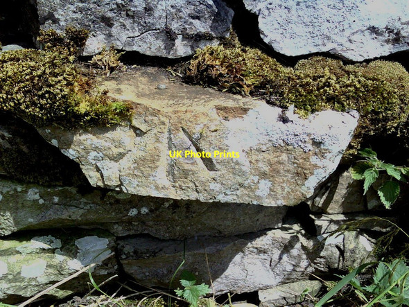 Photo 6"x4" Benchmark on wall on road to Simonstone Simonstone\/SD8791 c2010