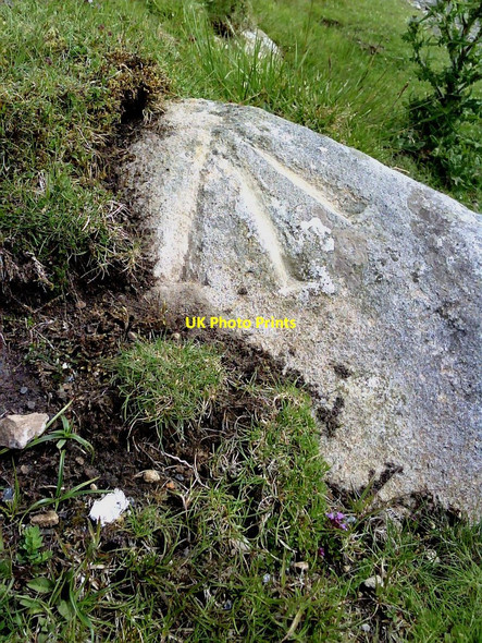 Photo 6"x4" Roadside benchmarked boulder Hardraw c2010