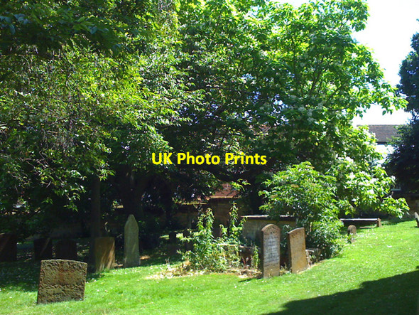 Photo 6"x4" Memorials and trees, St Mary's churchyard Warwick c2010