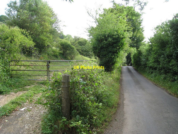 Photo 6"x4" Track and Lowslip Hill Church Hougham c2010