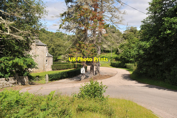 Photo 6"x4" Hairpin bend in the road and manse near Rogart Little Rogart c2010