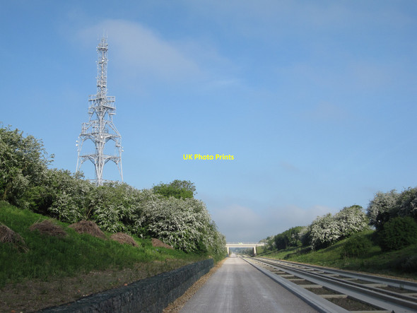 Photo 6"x4" Communications mast by Over cutting Swavesey c2010