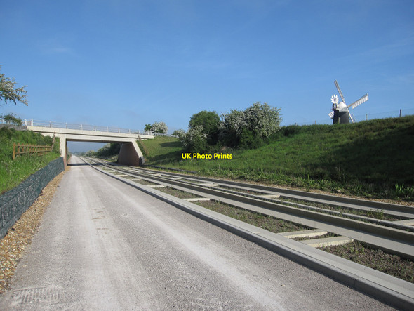 Photo 6"x4" Over Windmill from Over Cutting Swavesey c2010