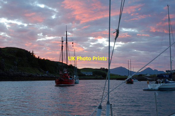 Photo 6"x4" Sunset over Port M\u00c3\u00b2r, Muck Port M\u00f2r\/NM4279 c2010