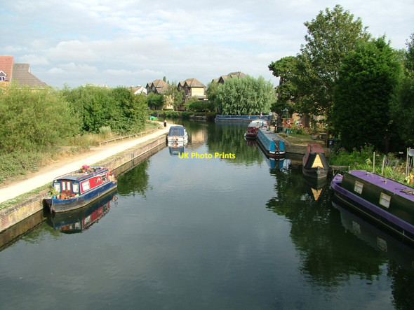 Photo 6"x4" View from Tumbling Bay Bridge, River Lea Navigation Ware\/TL3614 c2010