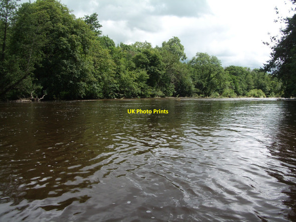Photo 6"x4" River Usk after heavy overnight rain, taken mid-river Llechfaen c2010