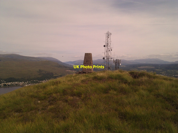 Photo 6"x4" Trig Point, telecoms mast above Treslaig Fort William\/An Gearasdan c2010