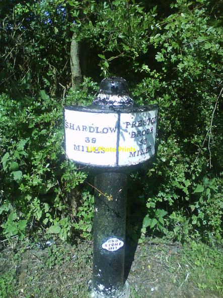 Photo 6"x4" Canal milepost near Hoo Mill Lock, Staffordshire Little Ingestre c2008