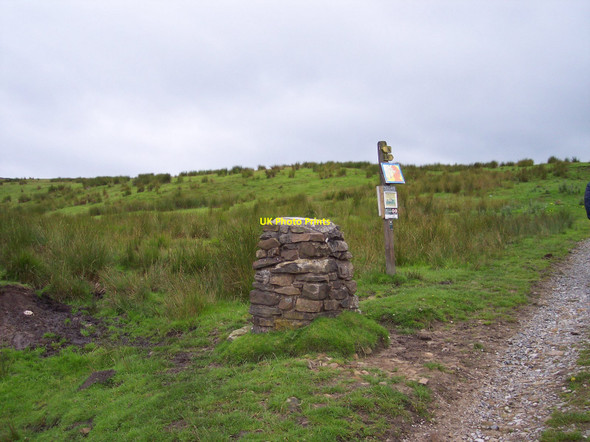 Photo 6"x4" Information pillar and signpost marks the path to Lad Law Trawden c2010