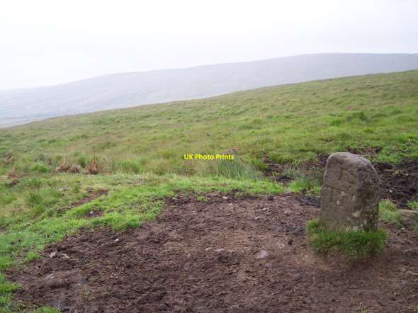 Photo 6"x4" Ancient boundary stone next to Bronte Way Trawden c2010