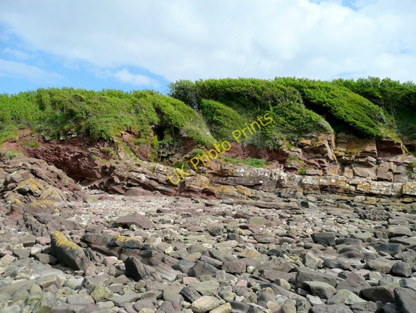 Photo 6"x4" Rocky beach and low cliffs, Portishead Redcliffe Bay c2009