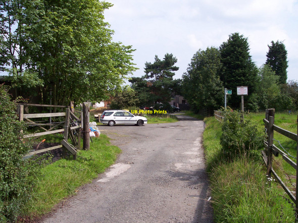 Photo 6"x4" Public Footpath sign indicates the path at Fire Clay Farm Rainford c2010