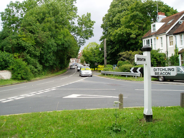 Photo 6"x4" Road junction south of Ditchling. Ditchling c2009