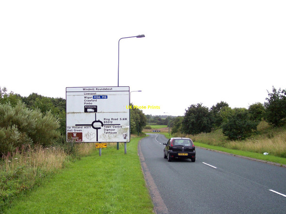 Photo 6"x4" Stannanought Road approach to Windmill Roundabout Skelmersdale c2010