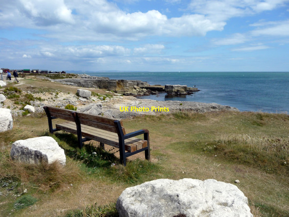 Photo 6"x4" Cliff top Seat, Portland Bill, Dorset Southwell\/SY6870 c2010