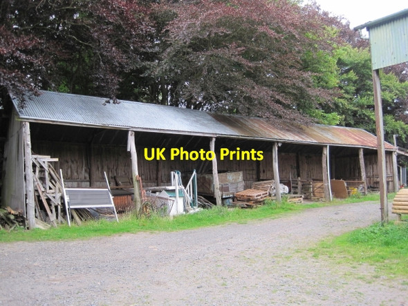 Photo 6"x4" Farm Buildings on the edge of Linnel Wood Lee\/NY9459 c2010