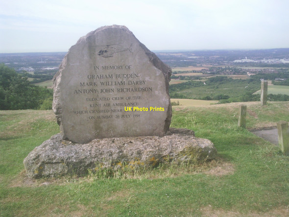 Photo 6"x4" Memorial at Blue Bell Hill Blue Bell Hill c2010