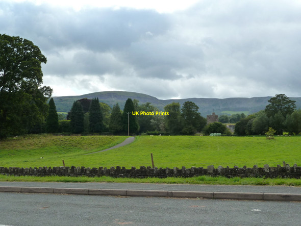 Photo 6"x4" Roadside field, looking towards Llangattock church Crickhowell c2010