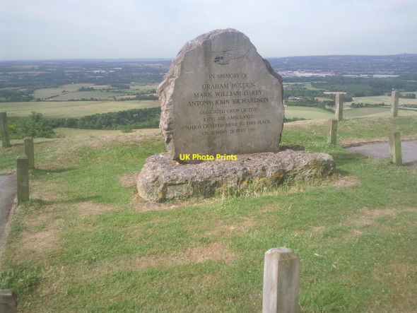 Photo 6"x4" Kent Air Ambulance Memorial at Blue Bell Hill Blue Bell Hill c2010