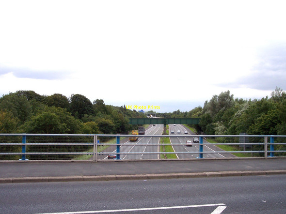 Photo 6"x4" The M57 is crossed by the Liverpool Manchester railway Prescot c2010