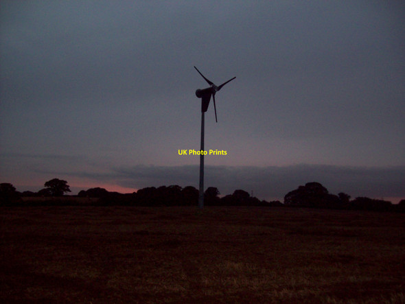Photo 6"x4" Wind Turbine at Dusk Charnock Hall c2010