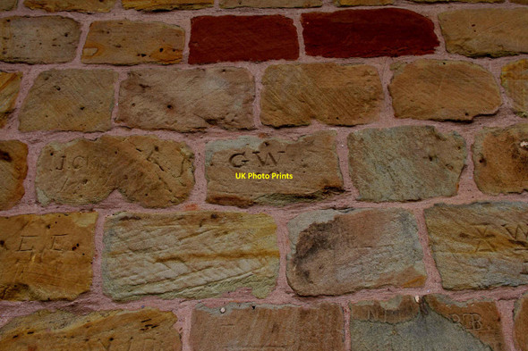 Photo 6"x4" St Kenelm's Church (10) - old graffiti on south wall Rumbow Cottages c2010