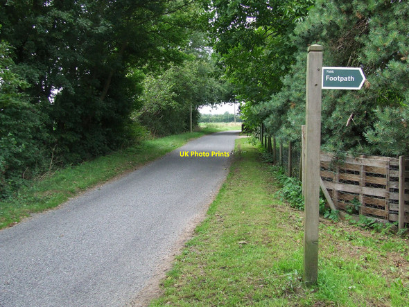 Photo 6"x4" Footpath Sign Drinkstone\/TL9561 c2010