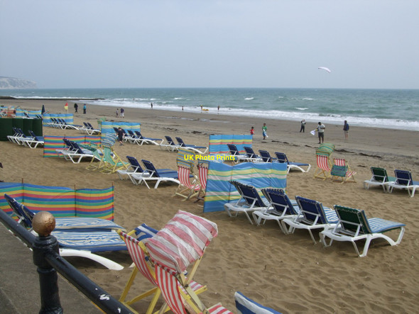 Photo 6"x4" Deckchairs on Sandown Beach Sandown c2010