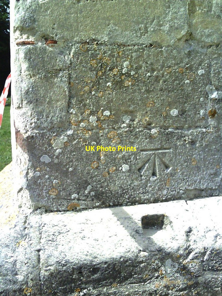 Photo 6"x4" Benchmark on buttress of All Saints Church Didcot c2010