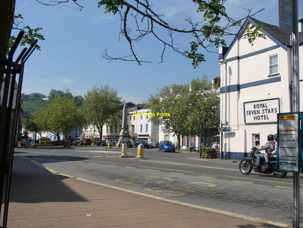 Photo 6"x4" Roundabout on The Plains, with Royal Seven Stars Hotel, Totnes Totnes c2010