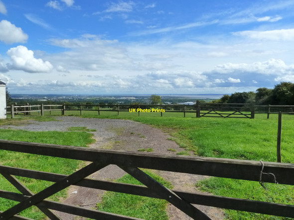 Photo 6"x4" Gates, a field, and a stunning view Clearwell c2010