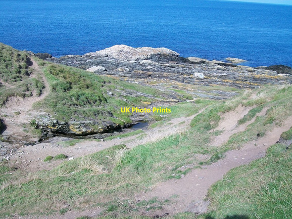 Photo 6"x4" Stream descending down to the sea west of Penrhyn Cwmistir Rhos-y-llan c2010