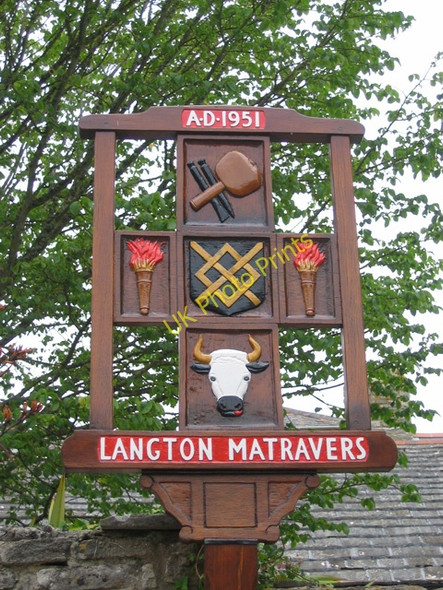 Photo 6"x4" Village sign, Langton Matravers Langton Matravers c2009