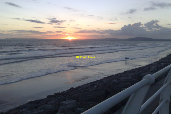 Photo 6"x4" Sunset across Swansea Bay from Aberavon Beach Port Talbot c2010