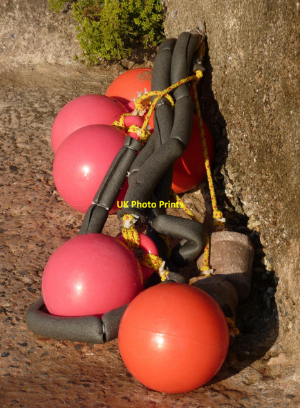 Photo 6"x4" Buoys on Broadsands beach Broadsands c2010