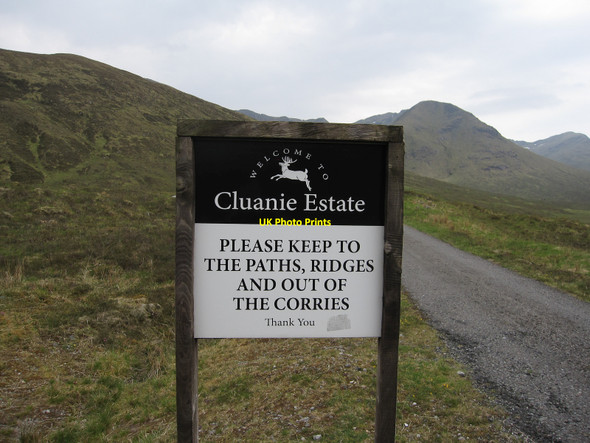 Photo 6"x4" Odd sign on Cluanie Estate Cluanie Inn c2010