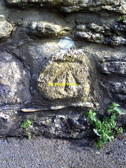 Photo 6"x4" Benchmark on Oxford Road wall by the Catholic Church Abingdon c2010