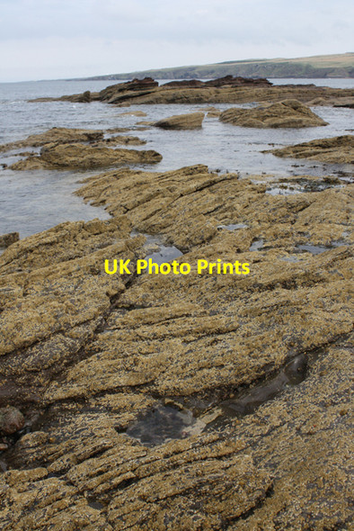 Photo 6"x4" Rocky shore, Aberdour Bay New Aberdour c2010