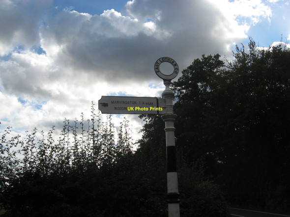 Photo 6"x4" Road sign near Howden Wood East Saltoun c2010