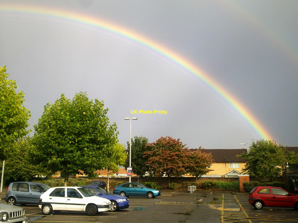 Photo 6"x4" Rainbow over central Swindon Swindon\/SU1685 c2010