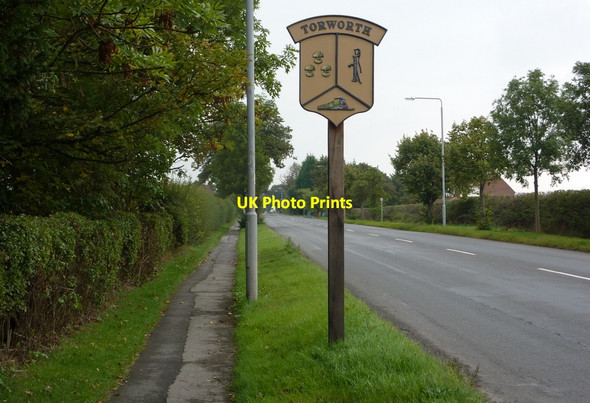 Photo 6"x4" Torworth village sign by the Great North Road Ranskill c2010
