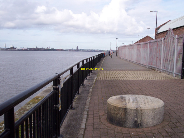 Photo 6"x4" Boundary marker stone for Harrington Dock Dingle\/SJ3687 c2010
