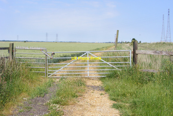 Photo 6"x4" Farm track gates at the edge of Haddiscoe Marshes St Olaves c2010