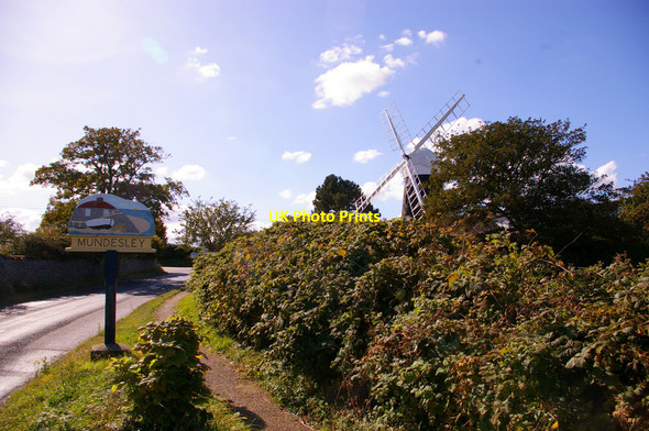 Photo 6"x4" Mundesley Village Sign and Stow Mill, Mundesley, Norfolk Mundesley c2009