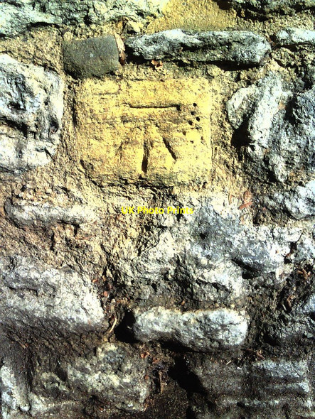 Photo 6"x4" Benchmark on wall of Abbey Close Abingdon c2010