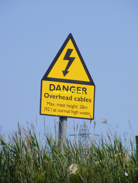 Photo 6"x4" Power cable warning sign beside the New Cut St Olaves c2010