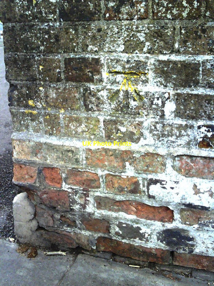 Photo 6"x4" Benchmark on gatepost at entrance to carpark on Weymouth Avenue Dorchester\/SY6890 c2010
