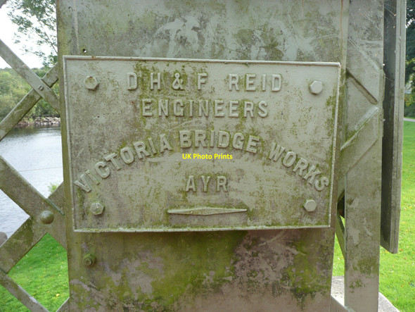 Photo 6"x4" The manufacturer's plaque, Cree footbridge, Newton Stewart Newton Stewart c2010