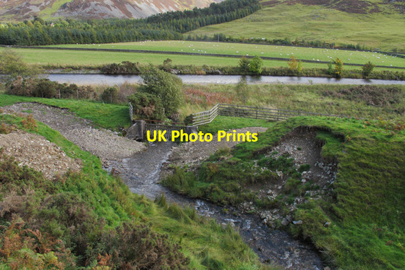 Photo 6"x4" The Logan Burn as it enters the River Tweed Stanhope\/NT1229 c2010