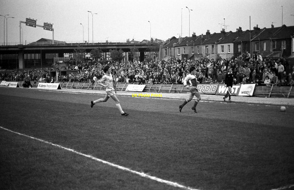Photo 6"x4" The side terrace at Eastville Stadium Bristol c1982